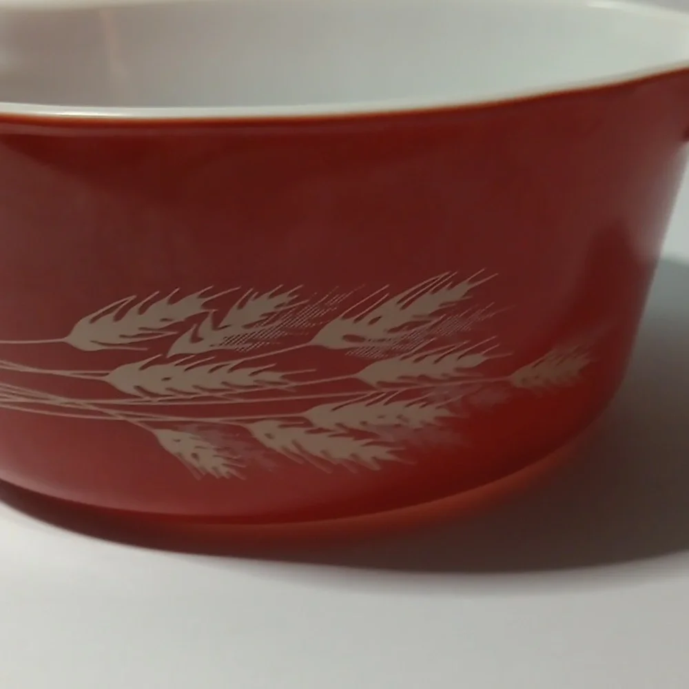 Pyrex Autumn Harvest 475 Casserole Rust Brown Wheat Glass Dish Vintage 80s 90s